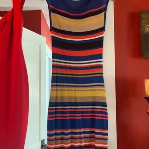 Trina Turk mini dress blue stripes